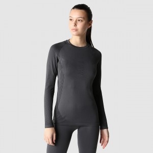 The North Face Active Long-Sleeve T-Shirt Asphalt Grey - Tnf Black | DGYCPX-471