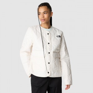 The North Face Ampato Quilted Jacket Gardenia White | UKZGJX-730