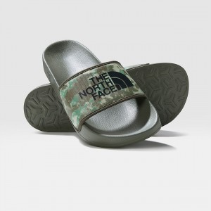 The North Face Base Camp Slides III Military Olive Stippled Camo Print - Tnf Black | TCUWZX-675