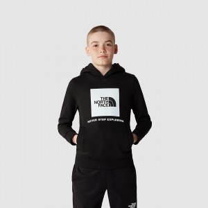 The North Face Box Pullover Hoodie Tnf Black | GTJHRF-048