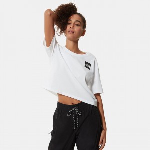 The North Face Cropped Fine T-Shirt Tnf White | FUBJLA-653