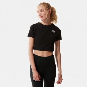 The North Face Cropped T-Shirt Tnf Black | OJAWDC-458