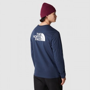 The North Face Easy Long-Sleeve T-Shirt Summit Navy | DBZRJP-637