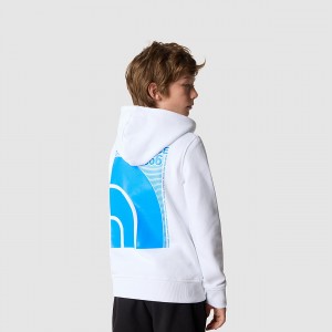 The North Face Graphic Hoodie Tnf White/Optic Blue | VLJZBO-412
