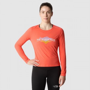 The North Face Kikash Long-Sleeve T-Shirt Radiant Orange | BKMAXY-570