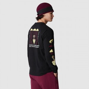 The North Face Long-Sleeve Brand Proud T-Shirt Tnf Black - Snow | AFQSUN-506