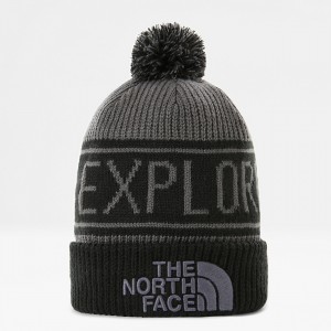 The North Face Retro TNF Pom Beanie Vanadis Grey - Tnf Black | FYPSDK-572