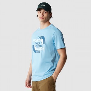 The North Face Reverse Logo T-Shirt Pinnacle Blue | ZJEKMX-501