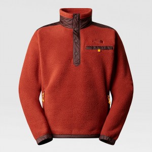 The North Face Royal Arch Snap-Neck Fleece Jacket Brandy Brown - Coal Brown | RJWZCM-203