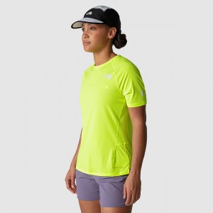 The North Face Summit High Trail Run T-Shirt Led Yellow | ZUXPIL-702