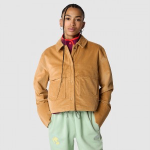 The North Face Utility Cord Shacket Almond Butter | NHEZIG-986