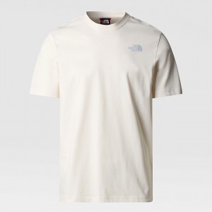 The North Face Vertical Line T-Shirt Gardenia White - Dusty Periwinkle | UGRNME-247