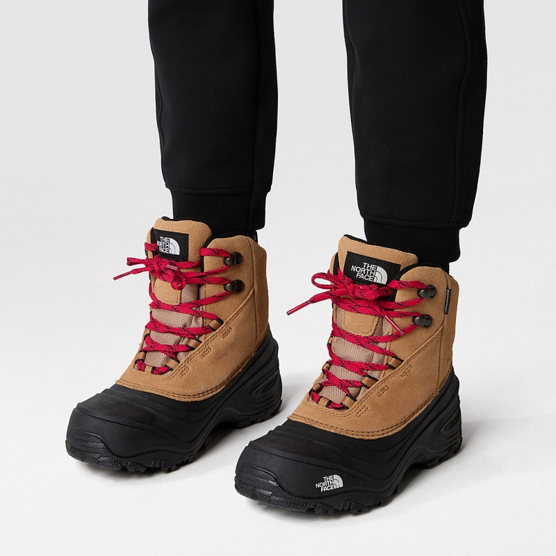 The North Face Chilkat V Lace Waterproof Hiking Boots Almond Butter/Tnf Black | TLZYOV-354