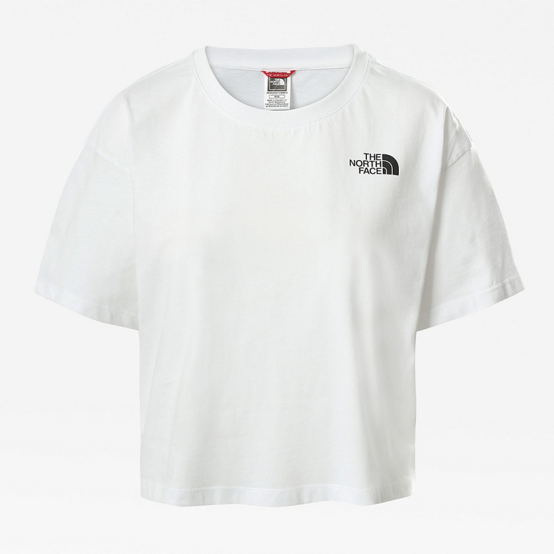 The North Face Cropped Simple Dome T-Shirt Tnf White | IJGLFU-983