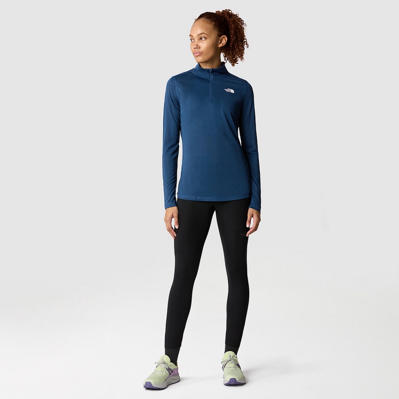 The North Face Flex 1/4 Zip Long-Sleeve Top Shady Blue Heather | TOLSNI-461