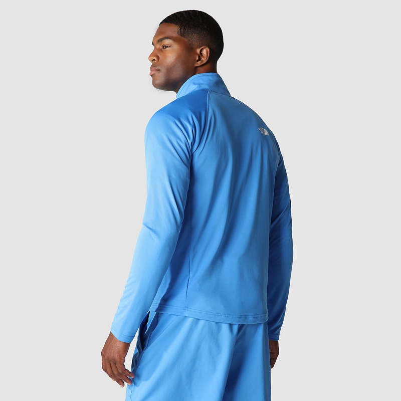 The North Face Flex II 1/4 Zip Long-Sleeve T-Shirt Super Sonic Blue | AHEMUJ-923
