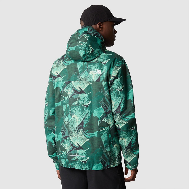 The North Face Higher Run Jacket Lichen Teal Camo Embroidery Print | OSMVGB-596