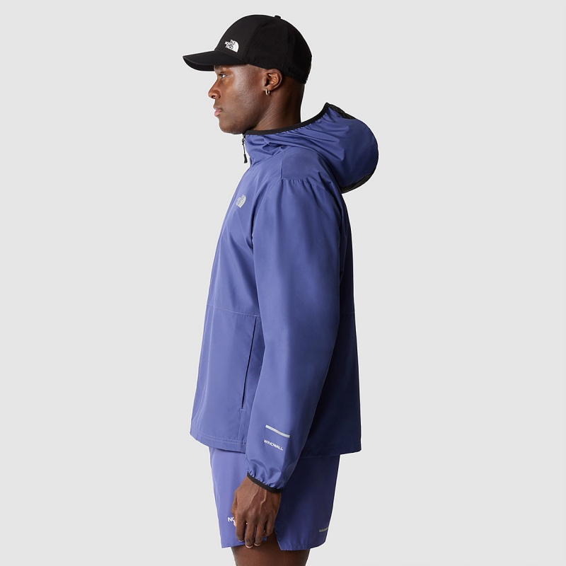 The North Face Run Wind Jacket Cave Blue | ZCHGVQ-481