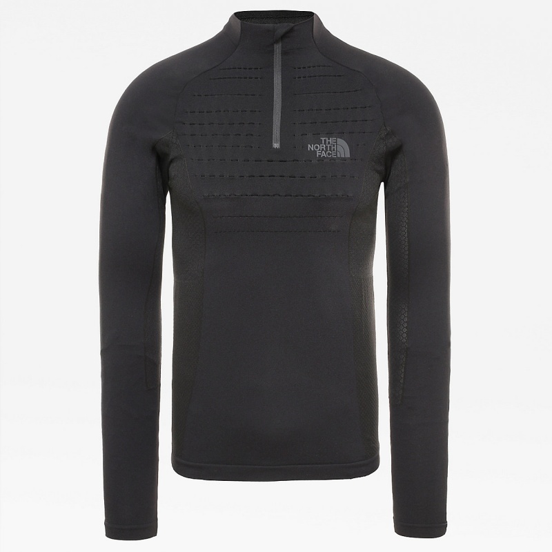 The North Face Sport Long-Sleeve Zip Top Tnf Black - Asphalt Grey | GVYZDE-964