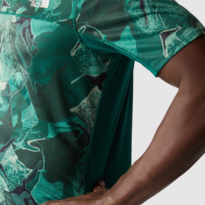 The North Face Sunriser T-Shirt Lichen Teal Camo Embroidery Print | EKARIO-892