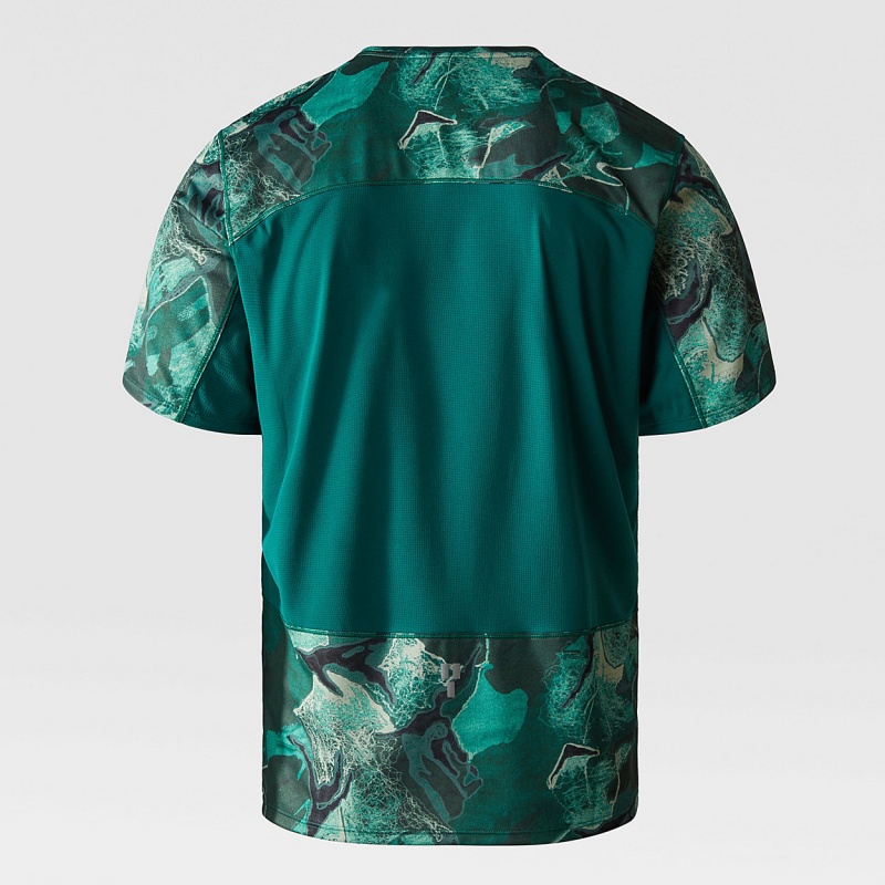 The North Face Sunriser T-Shirt Lichen Teal Camo Embroidery Print | EKARIO-892