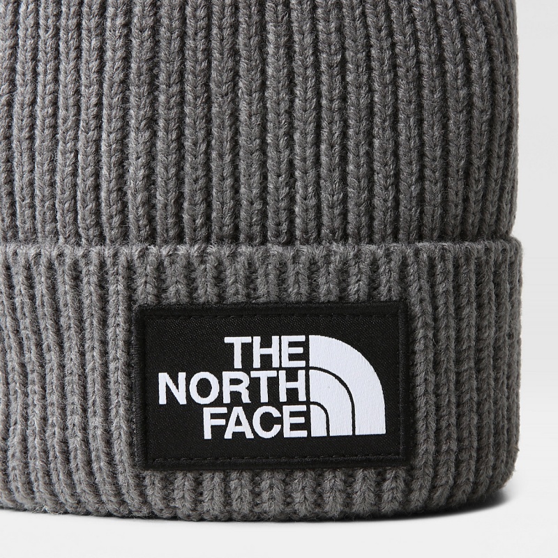 The North Face TNF Box Logo Cuff Beanie Tnf Medium Grey Heather | TACQXU-620