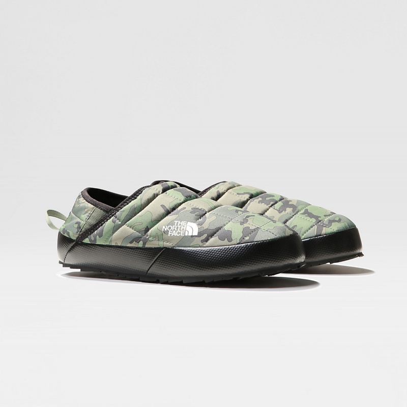 The North Face ThermoBall™ V Traction Winter Mules Thyme Brushwood Camo Print/Thyme | FBMHXG-483