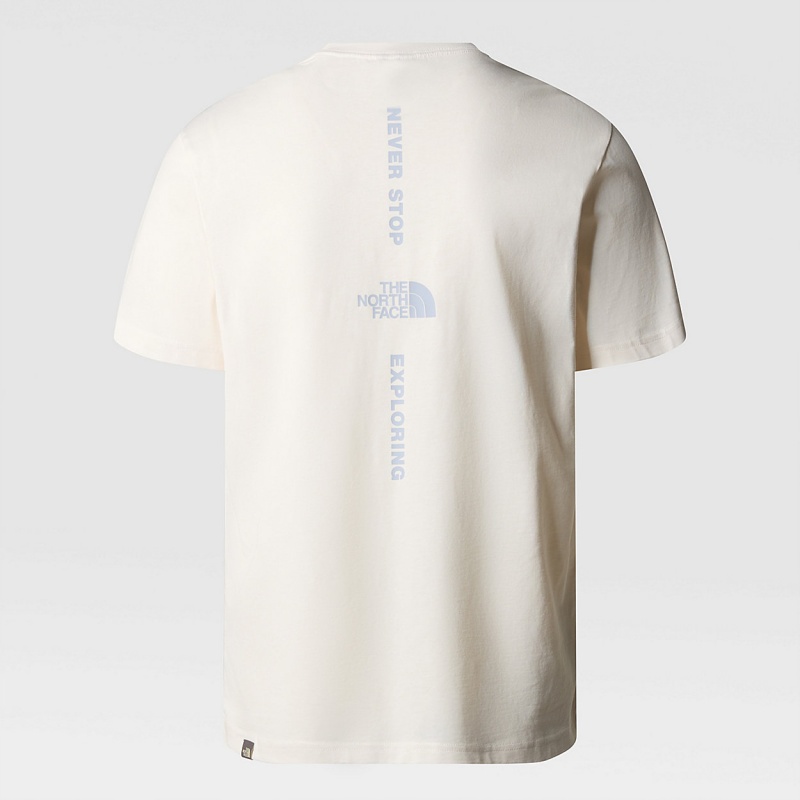 The North Face Vertical Line T-Shirt Gardenia White - Dusty Periwinkle | UGRNME-247
